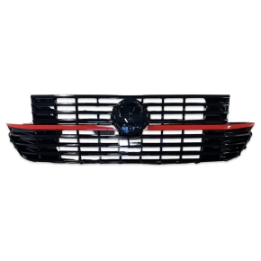 für VW T6.1 Multivan Transporter Kühlergrill schwarz rote Leiste+Halter ab 2019
