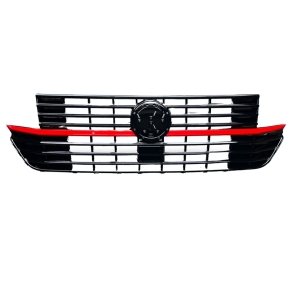 für VW T6.1 Multivan Transporter Kühlergrill schwarz rote Leiste+Halter ab 2019