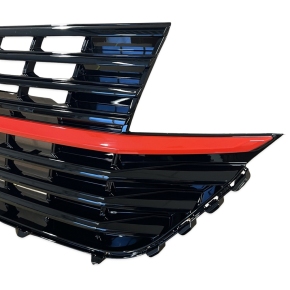 für VW T6.1 Multivan Transporter Kühlergrill schwarz rote Leiste+Halter ab 2019