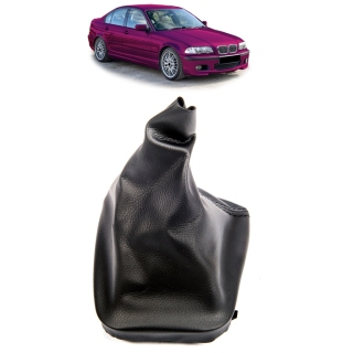 Schaltsack Kunstleder Schwarz mit Naht für BMW 3er (E46) 1998-2007