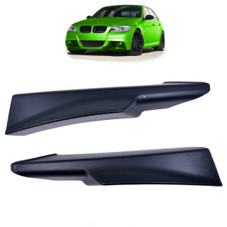 Frontflaps Frontspoiler Schwarz matt für BMW 3er (E90 E91) Facelift ab 2008-2013
