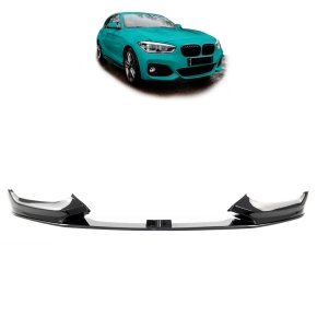 Frontlippe Frontspoiler Schwarz glanz für BMW 1er...
