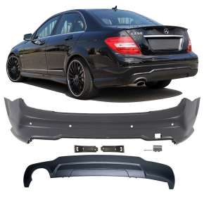 Mercedes W204 C204 rear Bumper for park assist + Diffuser...