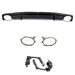Sportdiffusor Heckdiffusor Schwarz glanz + Blenden passt für Audi A7 C7 ab 14-18