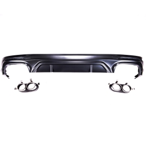 Sportdiffusor Heckdiffusor Schwarz glanz + Blenden passt für Audi Q5 F7 ab 17-20