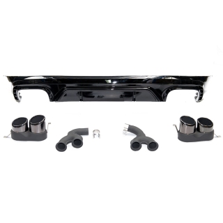 Sportdiffusor Heckdiffusor Schwarz glanz + Blenden passt für Audi Q5 F7 ab 17-20