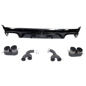 Sportdiffusor Heckdiffusor Schwarz glanz + Blenden passt für Audi Q5 F7 ab 17-20