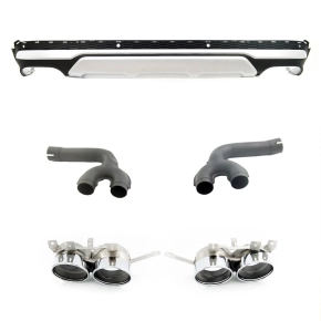 Sportdiffusor Heckdiffusor Schwarz silber + Blenden passt...