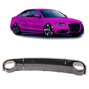 Sport- Heckdiffusor Schwarz silber + Blenden passt...