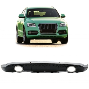 Sport- Heckdiffusor Schwarz Silber + Blenden passt für Audi Q5 (8R) ab 2012-2016