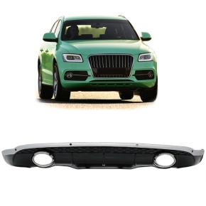 Sport- Heckdiffusor Schwarz Silber + Blenden passt...