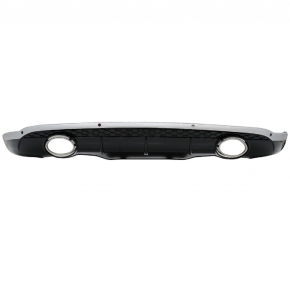 Sport- Heckdiffusor Schwarz Silber + Blenden passt für Audi Q5 (8R) ab 2012-2016