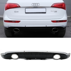 Sport- Heckdiffusor Schwarz Silber + Blenden passt für Audi Q5 (8R) ab 2012-2016