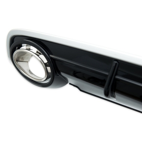 Sport- Heckdiffusor Schwarz Silber + Blenden passt für Audi A6 (C6) ab 2004-2008