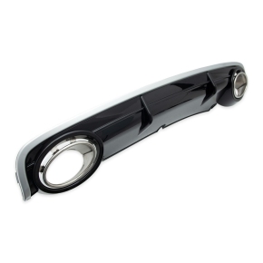 Sport- Heckdiffusor Schwarz Silber + Blenden passt für Audi A6 (C6) ab 2004-2008
