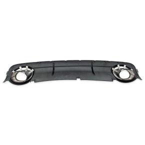 Sport- Heckdiffusor Schwarz Silber + Blenden passt für Audi A6 (C6) ab 2004-2008