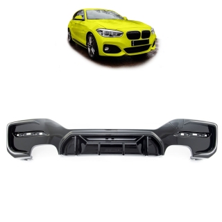 Sport- Heckdiffusor Schwarz glanz 4-Rohr passt für BMW 1er F20 F21 ab 2015-2019