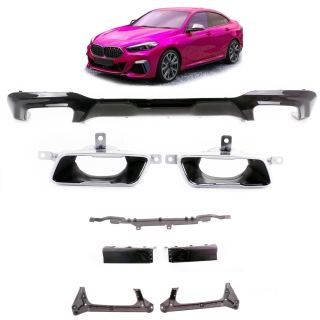 Sport- Heckdiffusor Schwarz glänzend Duplex passt für BMW 2er F44 ab 2020-2024