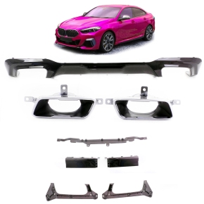 Sport- Heckdiffusor Schwarz glänzend Duplex passt für BMW 2er F44 ab 2020-2024
