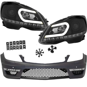 Mercedes C-Class W204 S204 Bumper 3D LED + headlights +...