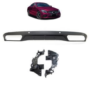 Sport-Heckdiffusor Schwarz matt passt für Mercedes C-Klasse W205 ab 14-18