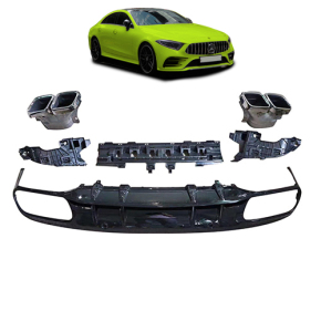 Sport-Heckdiffusor Schwarz glanz + Blenden passt für Mercedes CLS C257 ab 18-21