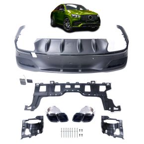 Sport-Heckdiffusor Schwarz + Blenden passt für Mercedes GLE C167 Coupe ab 19-23