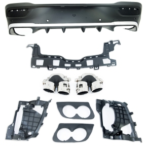 Sport-Heckdiffusor Schwarz + Blenden passt für Mercedes GLE C167 Coupe ab 19-23