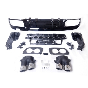 Sport-Heckdiffusor Schwarz+ Blenden passt für Mercedes C-Klasse (W205) ab 14-18