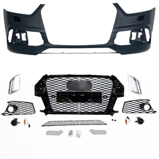 Sportstoßstange EVO vorne + Wabengrill & Gitter ACC für Audi Q3 (8U) ab 11-14