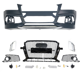 Sportstoßstange EVO vorne + Wabengrill & Gitter ACC für Audi Q5 (8R) ab 12-18