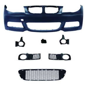 Sportstoßstange vorne + Gitter für BMW 1er E81 E82 E87 E88 ohne PDC+SRA ab 04-13