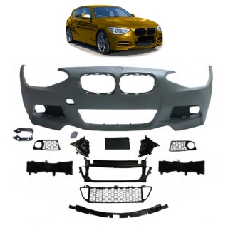 Sportstoßstange vorne + Gitter für BMW 1er (F20 F21) ohne PDC+SRA ab 11-14