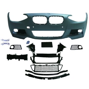 Sportstoßstange vorne + Gitter für BMW 1er (F20 F21) ohne SRA ab 2011-2014