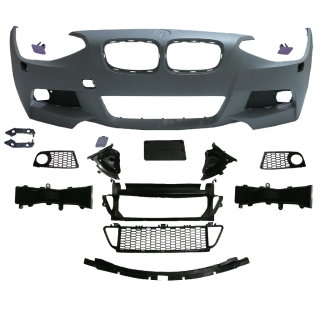 Sportstoßstange vorne + Gitter für BMW 1er (F20 F21) ohne PDC ab 2011-2014