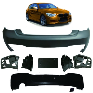 Sportstoßstange hinten + Diffusor 1-Rohr für BMW 1er (F20 F21) ohne PDC ab 11-14