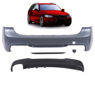 Sportstoßstange hinten + Diffusor 2-Rohr für BMW 3er (E91) ohne PDC ab 05-11