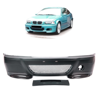  Sportstoßstange EVO vorne + Gitter & Flaps Carbon für BMW 3er (E46) ab 98-07
