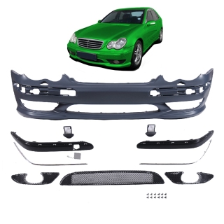 Sportstoßstange vorne + Gitter für Mercedes C-Klasse (W203/S203) SRA ab 00-07