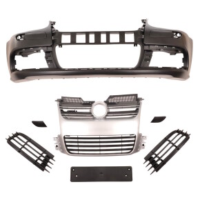 Sport Stoßstange vorne Alu Chrom Matt Grill passt für Golf 5 ab 2005-2009 R32