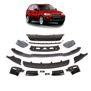  Sport Stoßstangen Flaps + Diffusor Schwarz matt für BMW X5 (E70) ab 2010-2013