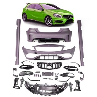 Bodykit Front Seite Heck passt für Mercedes W176 ab 2012-2015 Facelift A45 Style