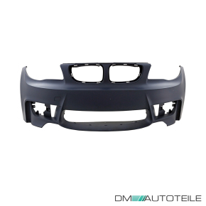 Sport Evo Front Bumper w/o PDC +GRILLE BLACK fits on BMW 1-Series E81 E82 E87 E88 w/o M