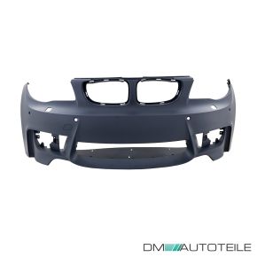 Sport Front Bumper ABS for PDC +2x GRILLE Black fits on BMW 1 E81 E82 E87 E88 