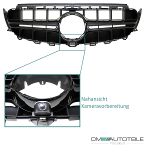 Sport Kühlergrill für Mercedes E-Klasse W213 / S213 / C238 / A238 nicht E63 AMG in Schwarz Glanz