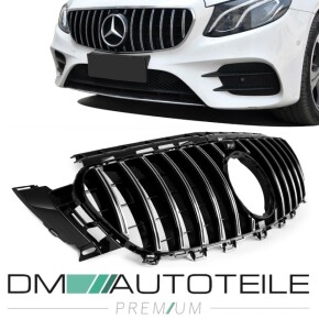 Panamericana Kühlergrill für Mercedes E-Klasse W213 / S213 / C238 / A238 Vorfacelift nicht für E63 AMG in Schwarz Chrom 