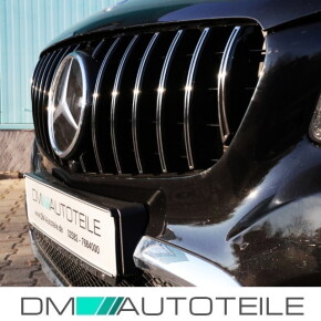 Panamericana Kühlergrill für Mercedes GLC X253 Facelift nicht für GLC63 AMG in Schwarz Chrom