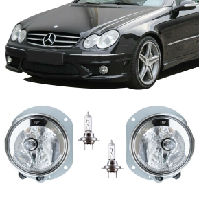 Nebelscheinwerfer SET H7 für Mercedes W211 / S211 / W204 / S204 / C209 / A209 nur AMG in Klarglas / Chrom